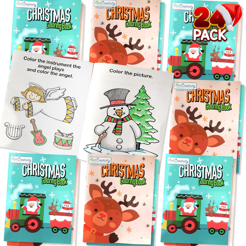 ArtCreativity Christmas coloring books bulk pack with 24 large booklets for kids.
