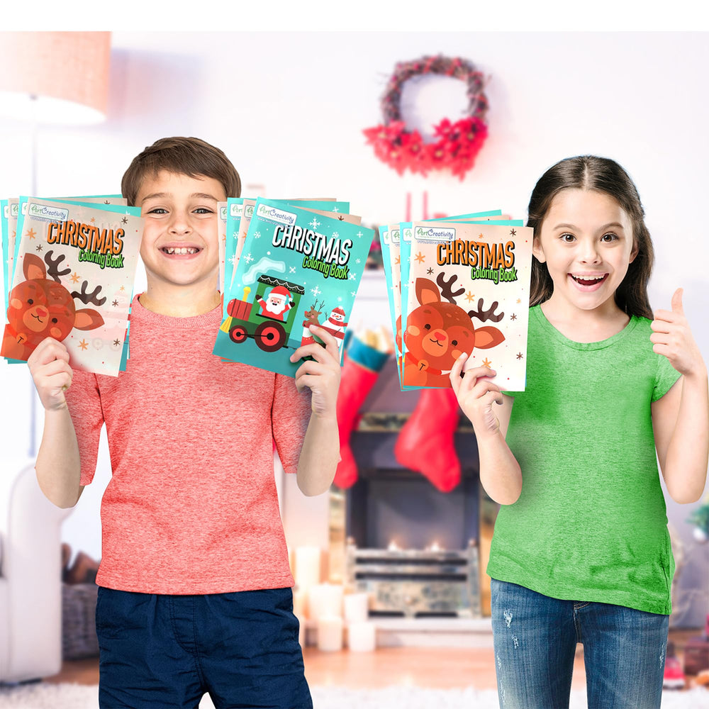 ArtCreativity coloring books highlight festive icons to boost holiday-themed coloring.