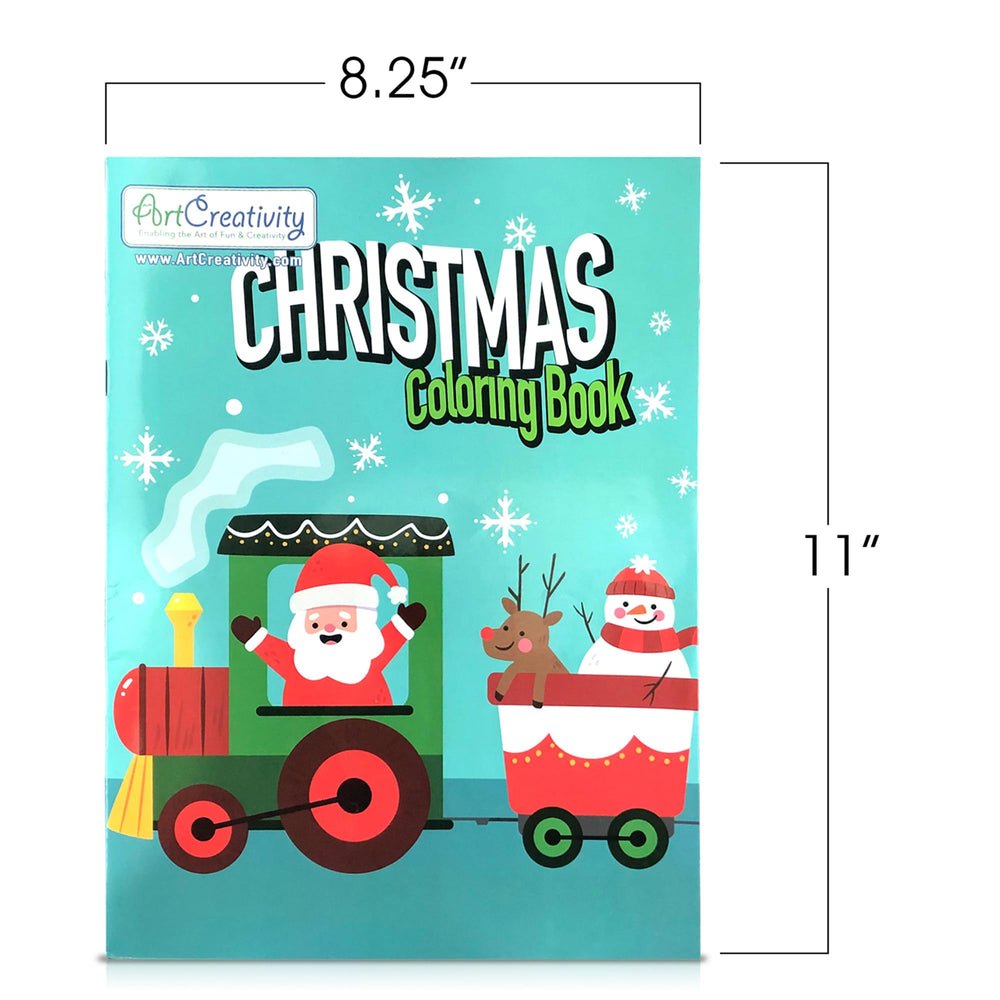 ArtCreativity Christmas coloring books positioned as party favors for gatherings.