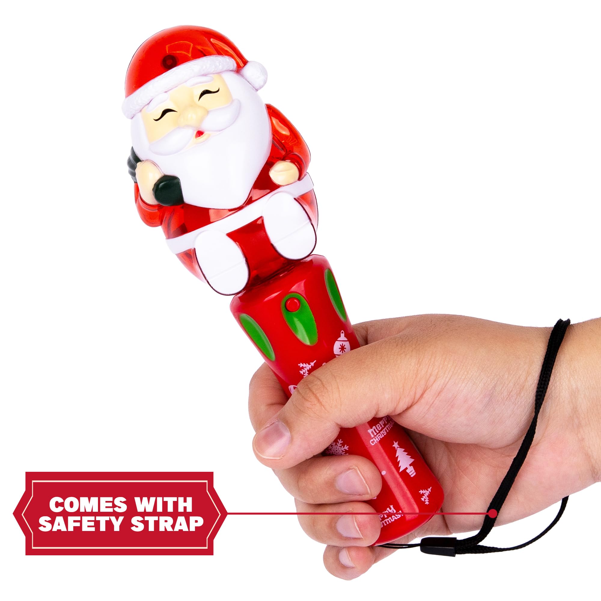 ArtCreativity child holding the spinner wand demonstrates easy handheld holiday entertainment.