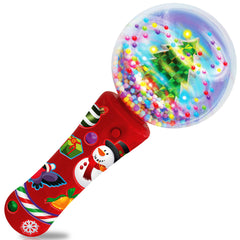 ArtCreativity Christmas tree light up wand displays spinning multicolor lights for festive play.