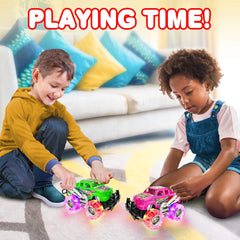 ArtCreativity colorful trucks with racing decals spark imaginative road adventures.