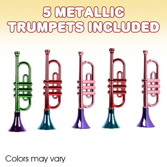 ArtCreativity colorful metallic trumpets for kids spark imagination and festive fun.