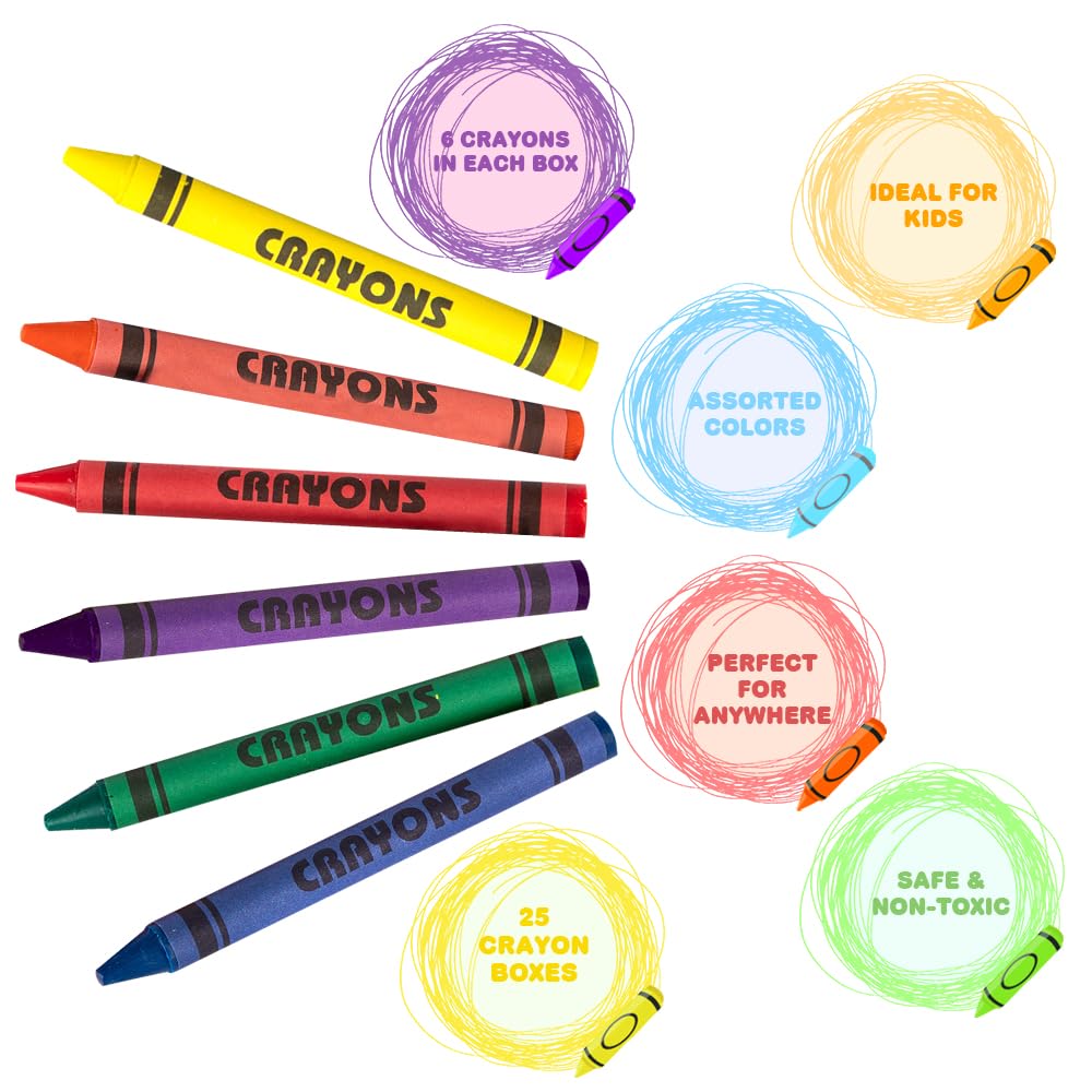 ArtCreativity crayons in party favor bags for Easter or birthdays.