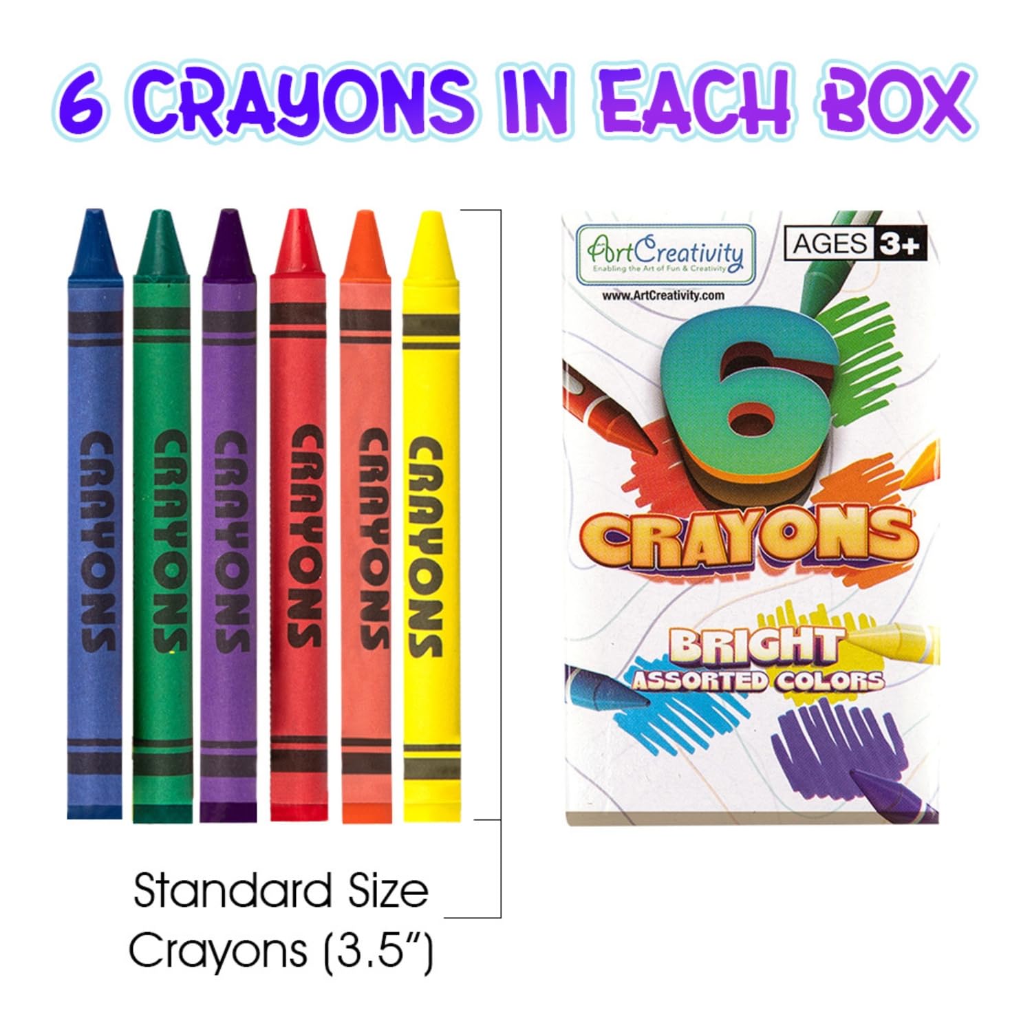 ArtCreativity crayons in close-up highlight vibrant colors for art projects.
