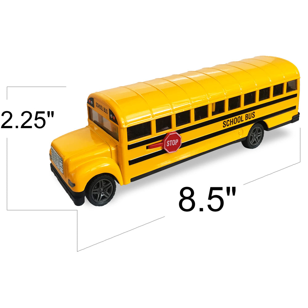 ArtCreativity diecast yellow bus offers sturdy build for active play.
