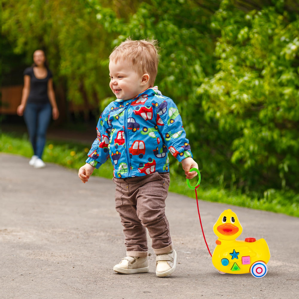 ArtCreativity duck toy includes triangle, square, circle, star shapes for early motor skills.