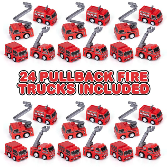 ArtCreativity fire truck pullback with extendable ladder for realistic pretend rescues