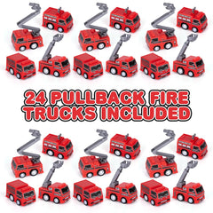ArtCreativity fire truck pullback with extendable ladder for realistic pretend rescues