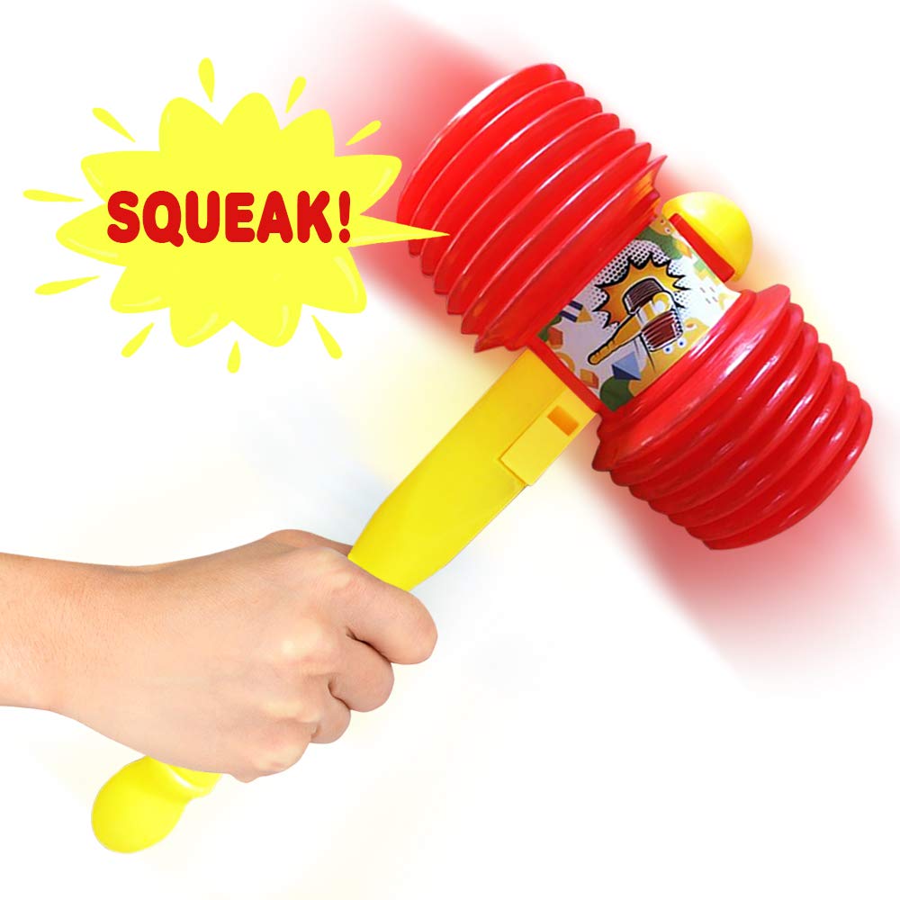 ArtCreativity giant squeaky hammer close up showing durable soft plastic