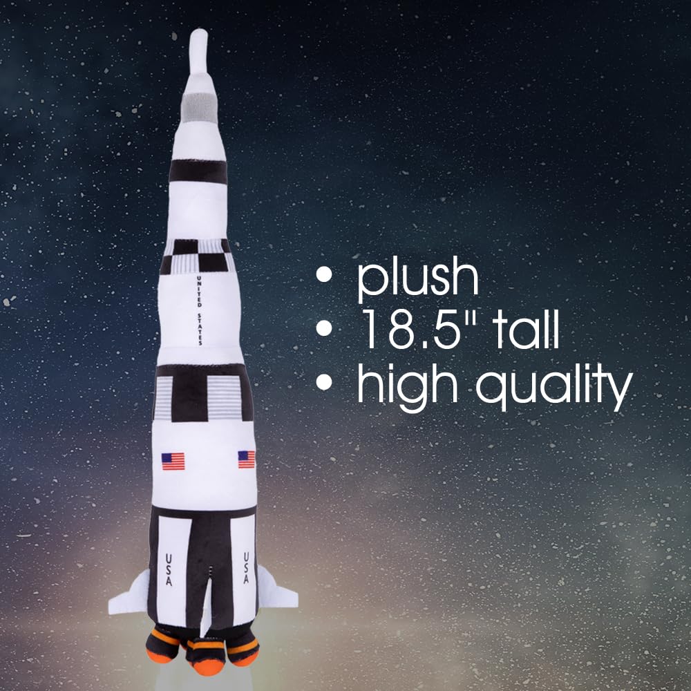 Gift-ready plush rocket toy for birthdays, holidays, or classroom rewards.