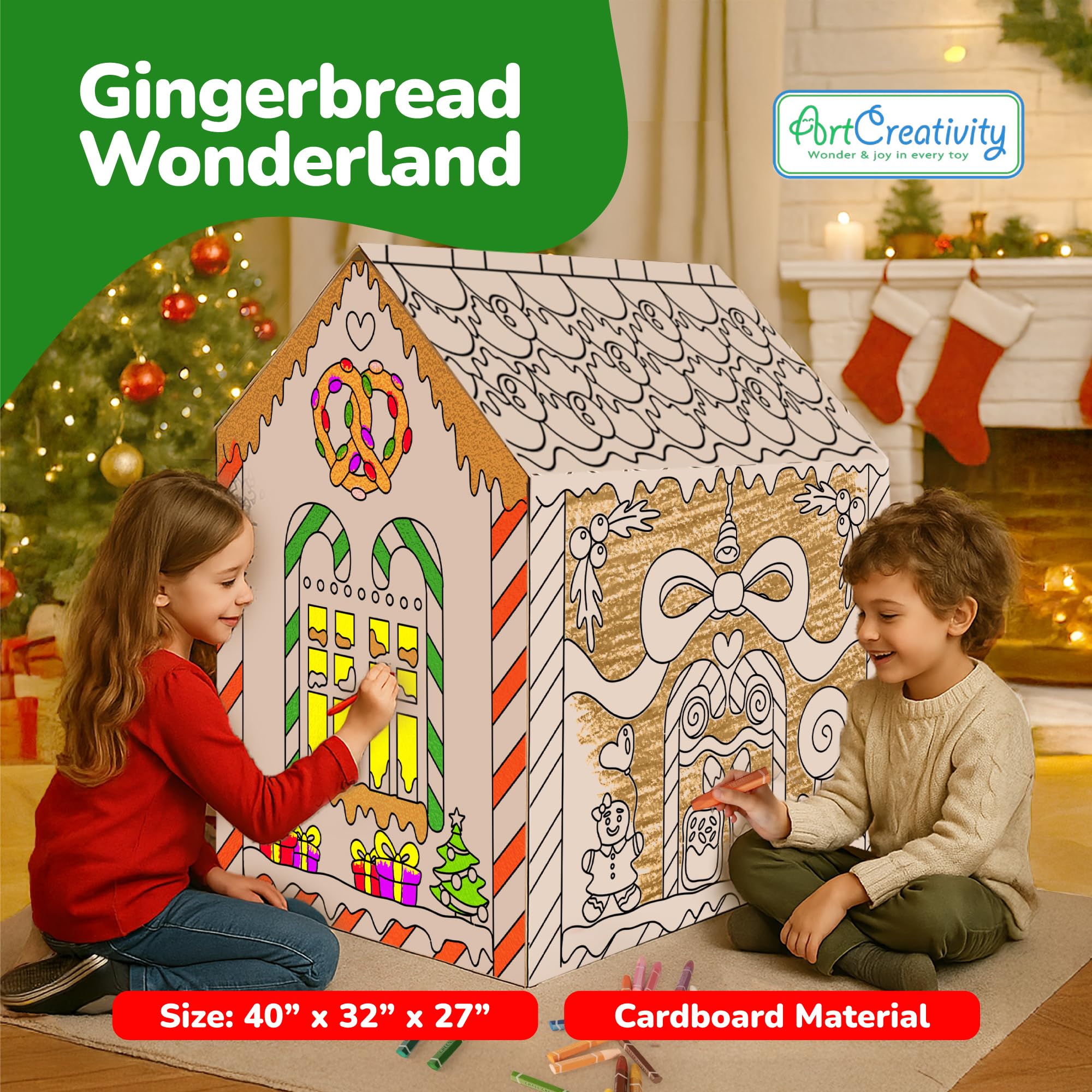 ArtCreativity gingerbread crayons 24-pack included for bright decorating