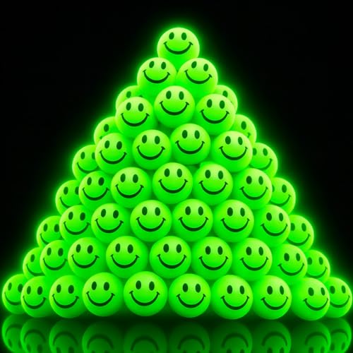 ArtCreativity glow-in-the-dark smile-face bounce ball ready for party favors.