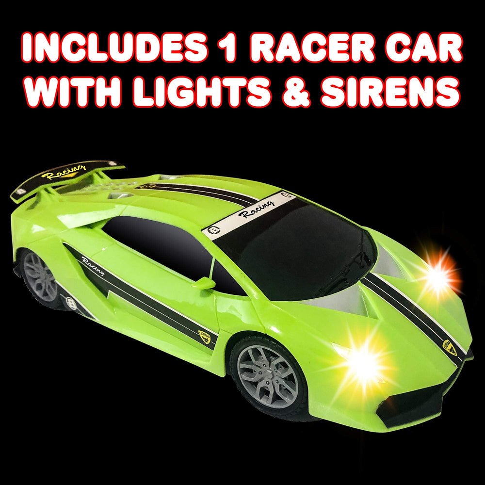 ArtCreativity Green Racer engine sound enhances active play and motor skills.