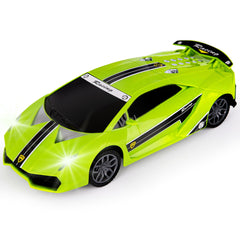 ArtCreativity Green Racer with LED headlights boosts imaginative play for toddlers.