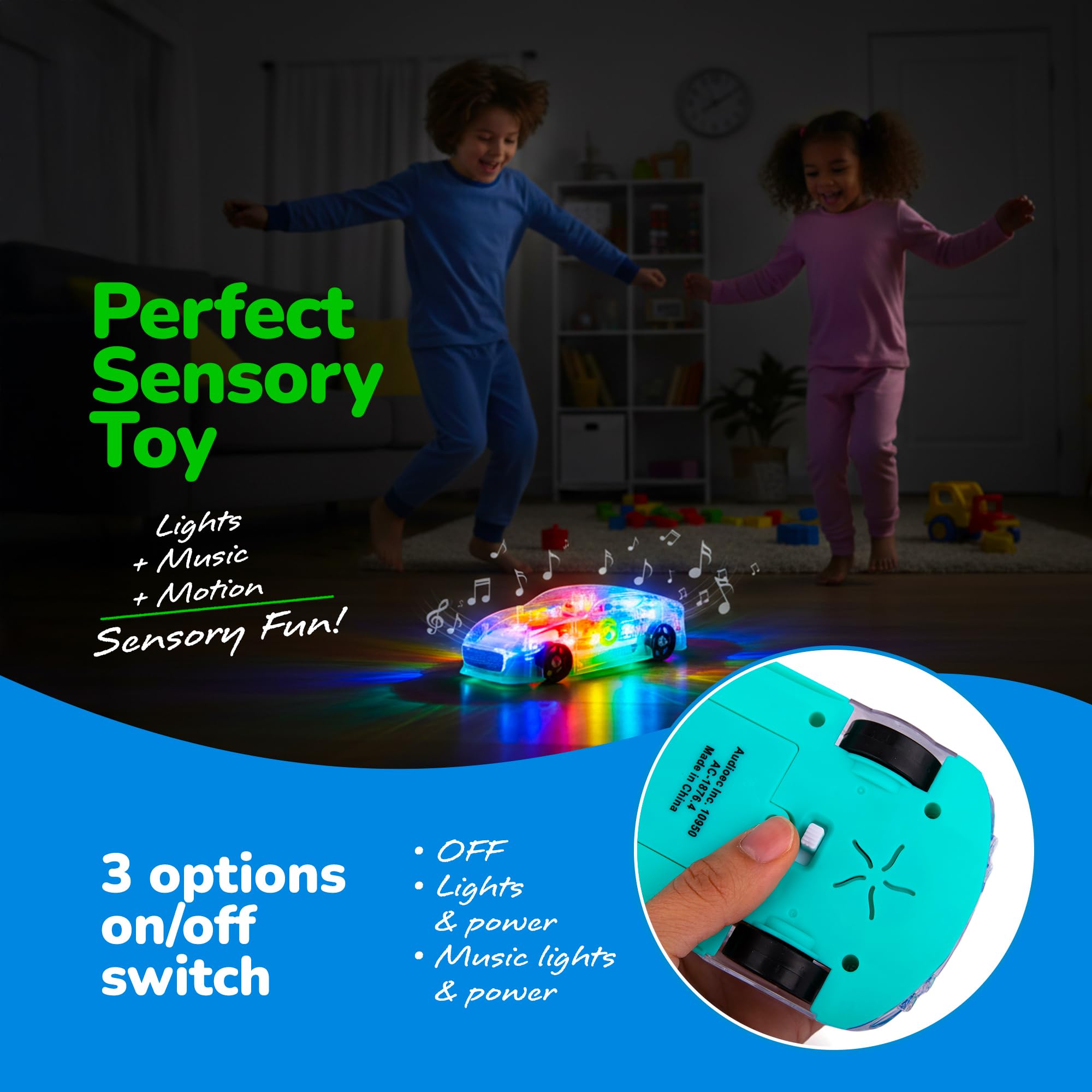 ArtCreativity LED effects car engages kids with music and color