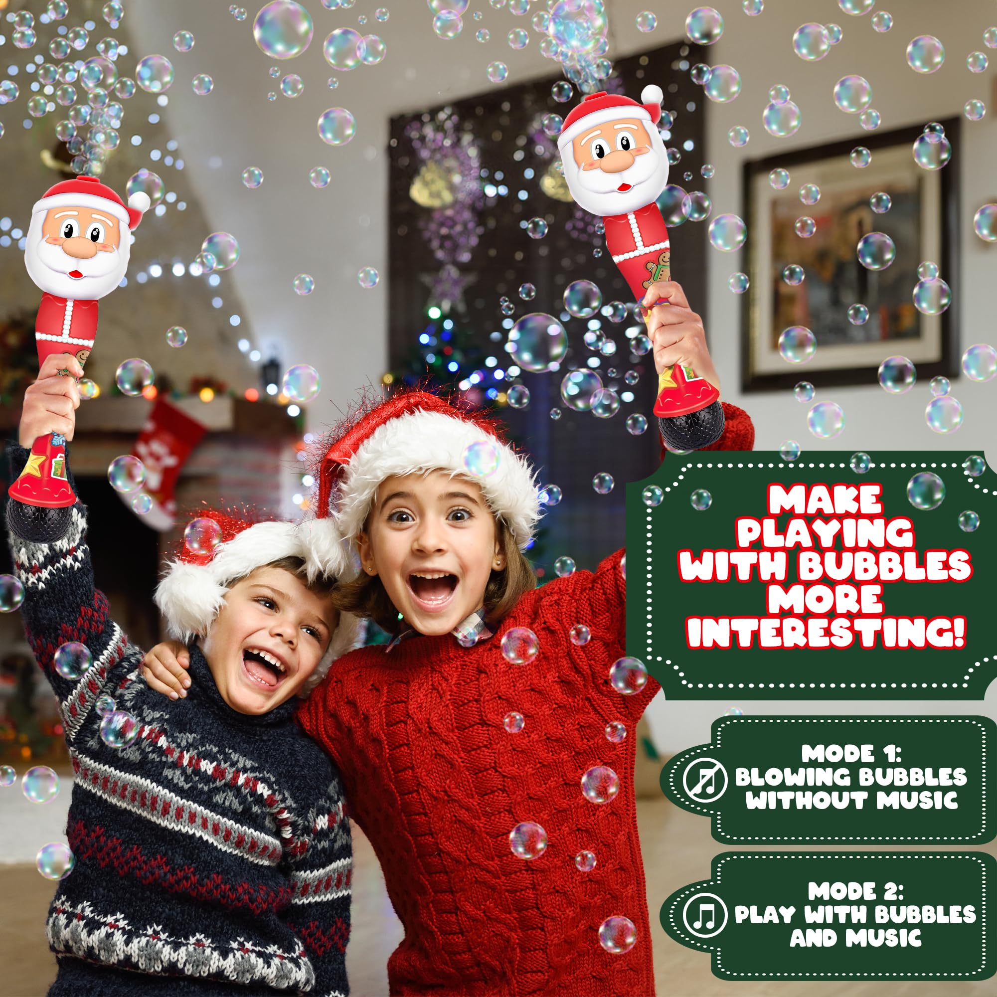 ArtCreativity LED lights and sound enhance holiday bubble moments.