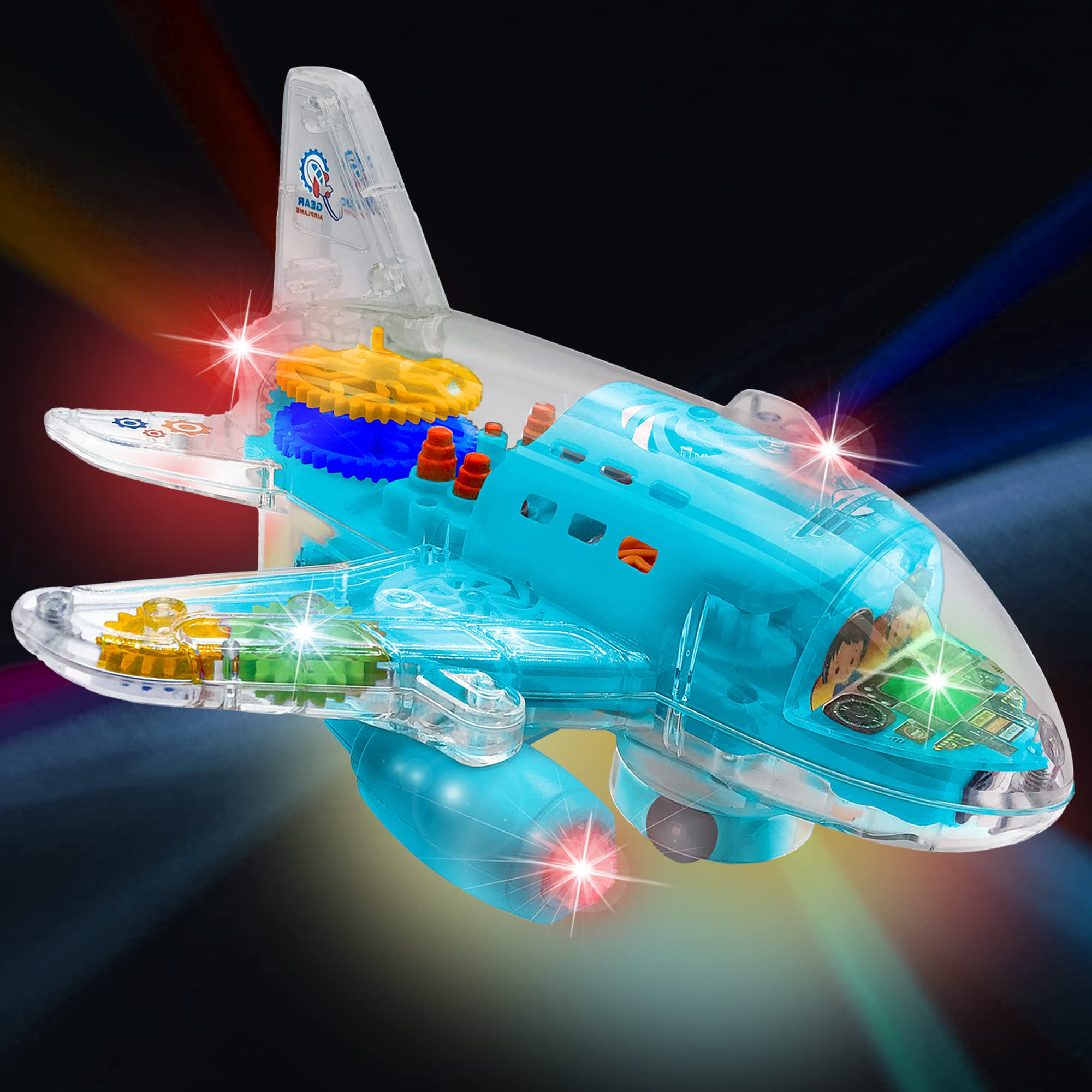 ArtCreativity kid-friendly gift plane toy with LED effects for bright playtime.