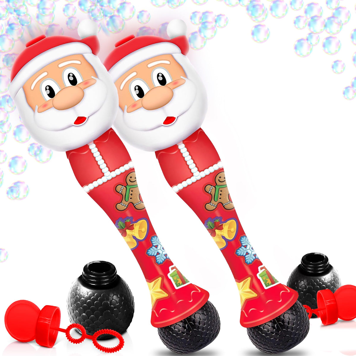 ArtCreativity light-up Christmas bubble wand for festive outdoor fun.