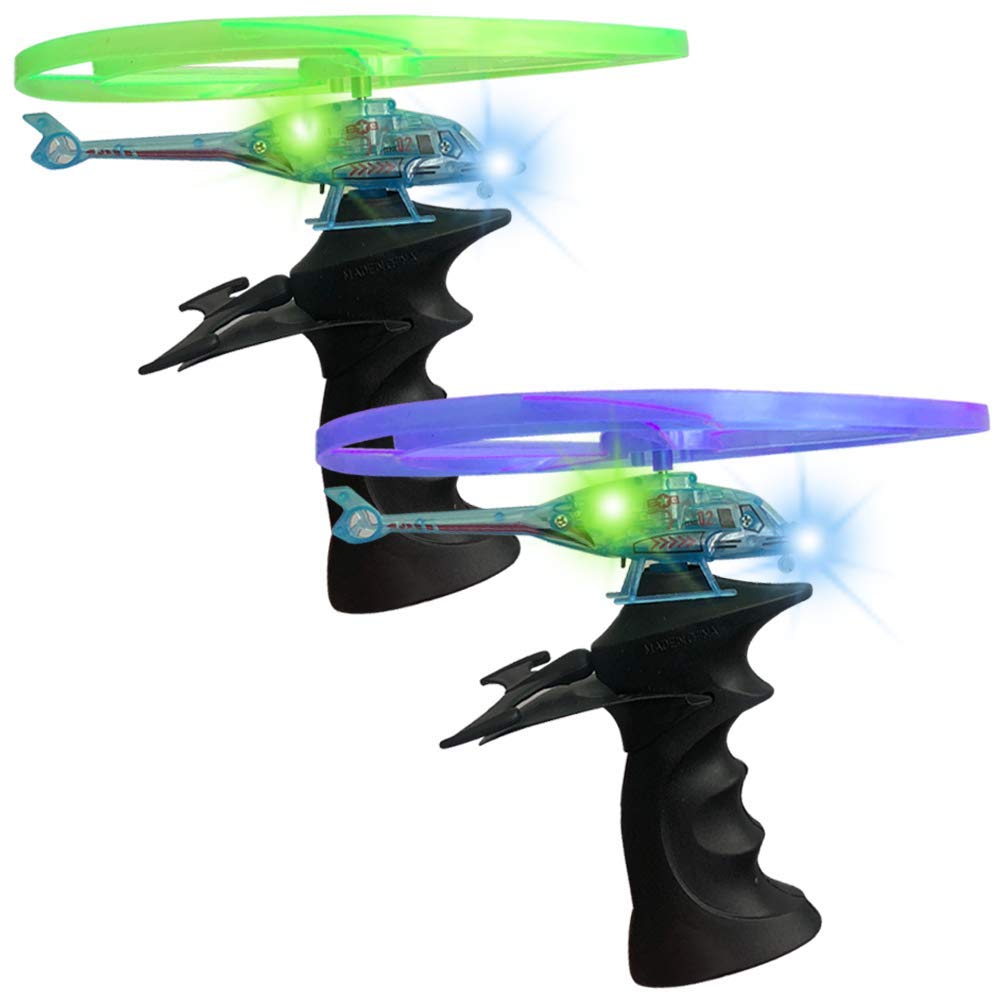 ArtCreativity light-up flying helicopter toy with LED lights for outdoor fun.