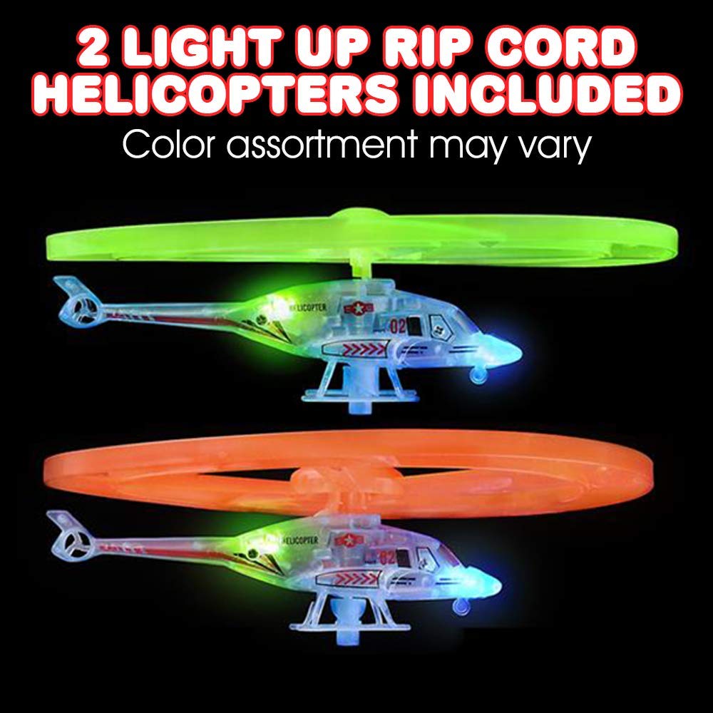 ArtCreativity light-up helicopter 2-pack showcasing LED effects during play.