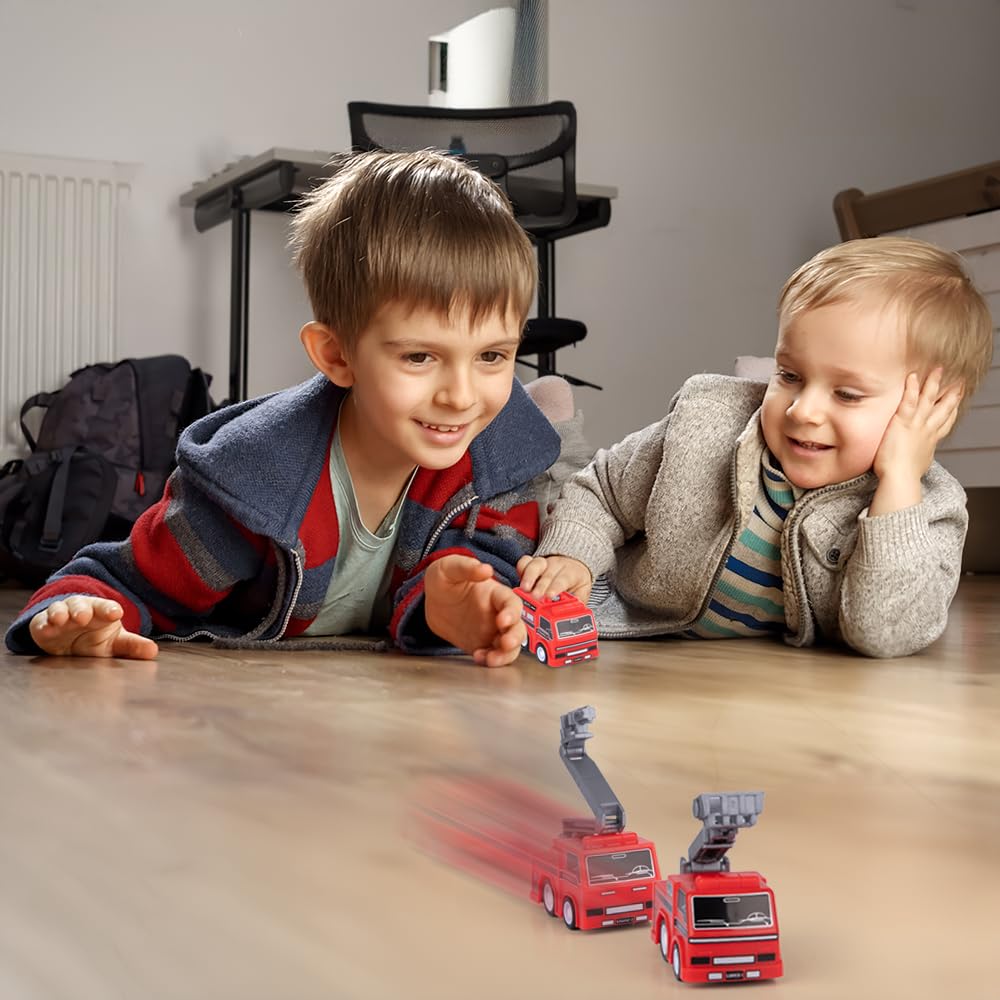 ArtCreativity mini fire trucks compact travel toys for on-the-go play