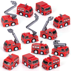 ArtCreativity mini pullback fire trucks, 24-piece set, ideal for party favors and imaginative play