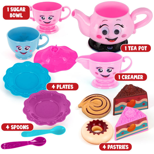 ArtCreativity musical tea set sugar bowl adds complete pretend tea service for kids' playtime