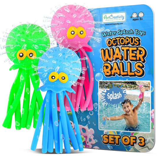 ArtCreativity octopus water balls pack of three ready for bath or pool play