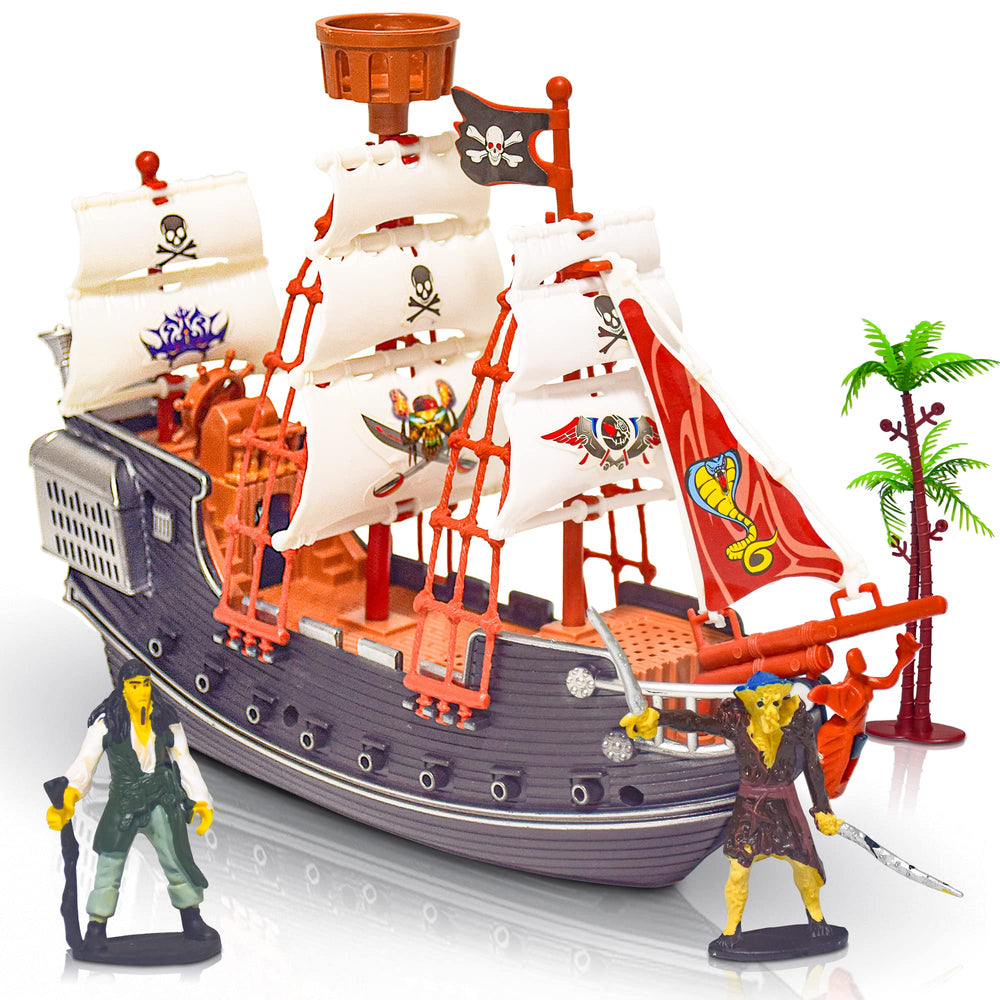 ArtCreativity pirate boat 10in ship for imaginative play and adventures.