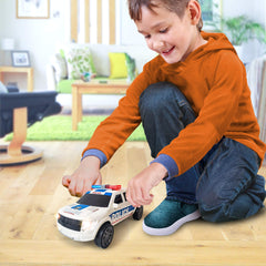 ArtCreativity police car toy side view highlights detailed decals for realistic role-play.
