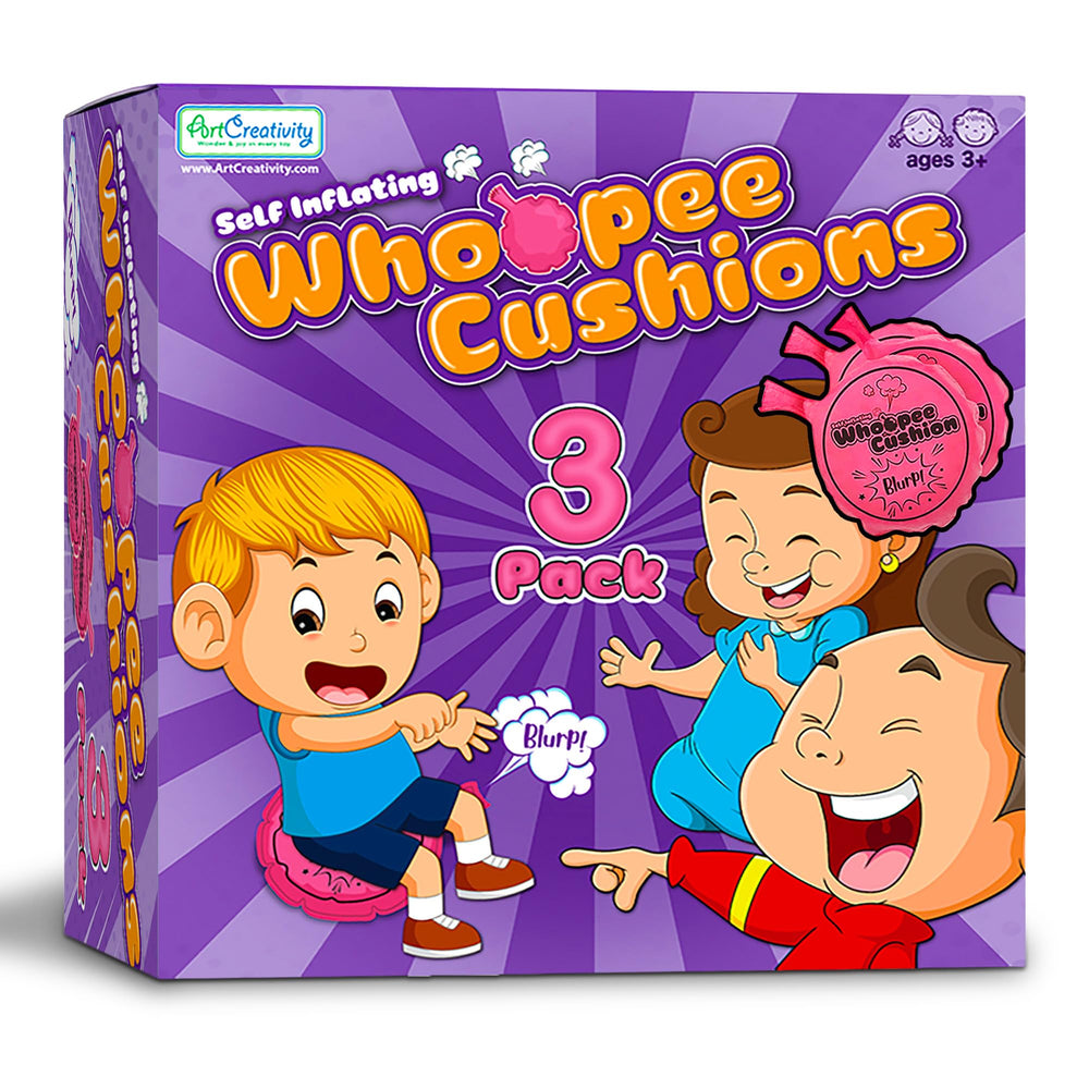 ArtCreativity compact 7 inch cushions travel easily for spontaneous pranks.