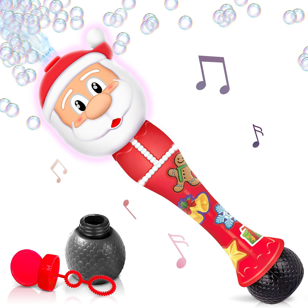 ArtCreativity Santa bubble wand assembly, ready for holiday play and bubbly fun.