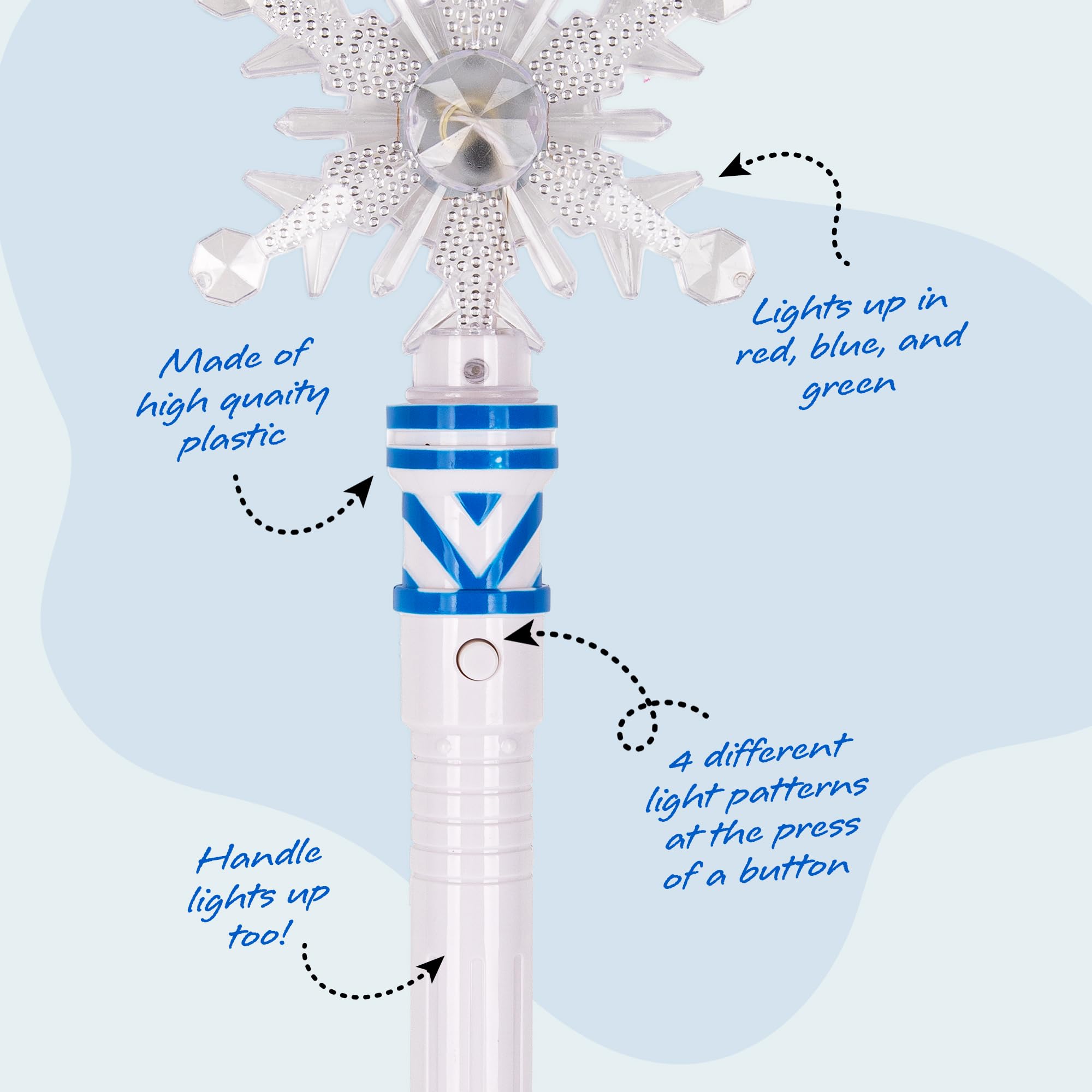 ArtCreativity Snowflake Wand used as festive decor to glow during holidays