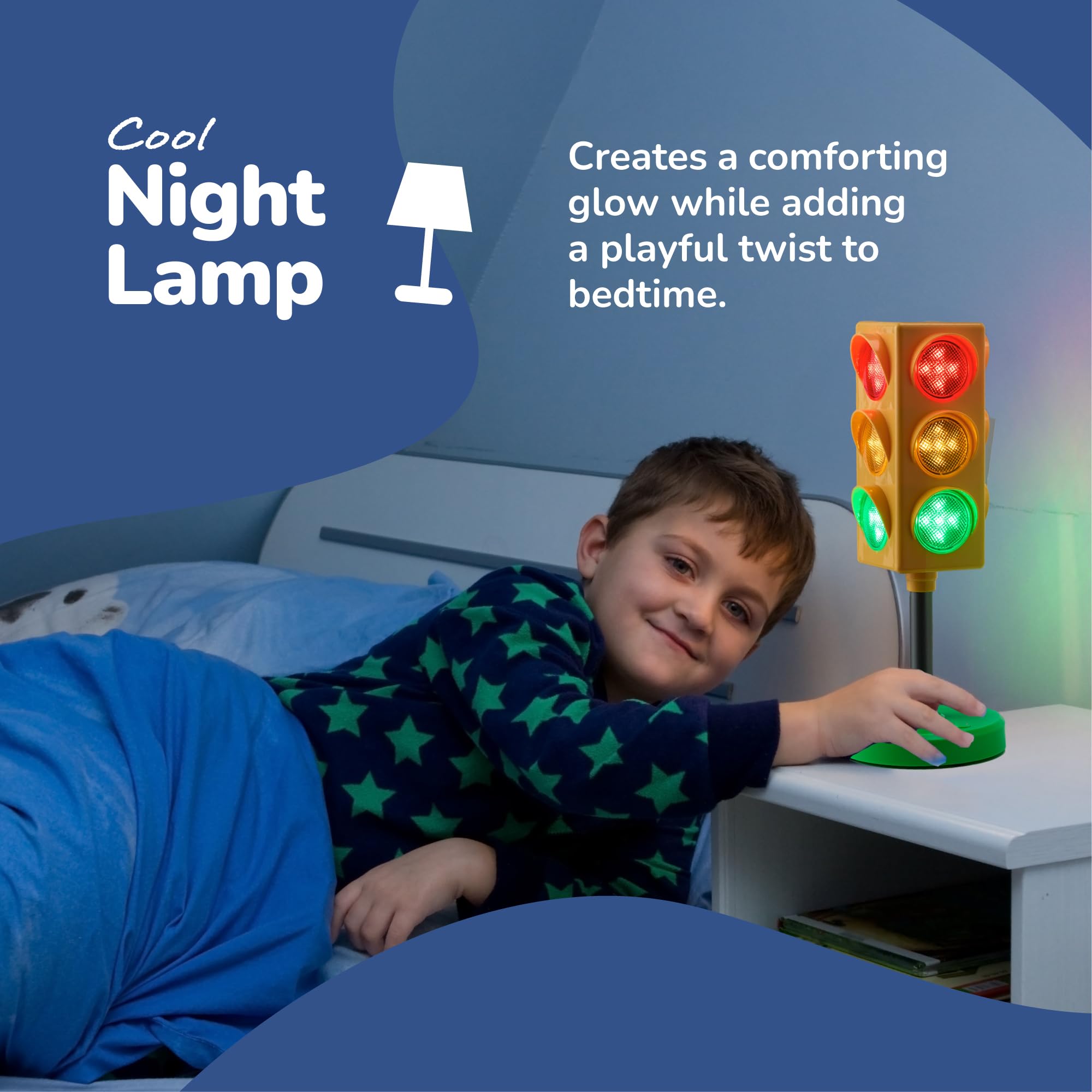 Large 13-inch traffic light lamp designed for group activities and focus.