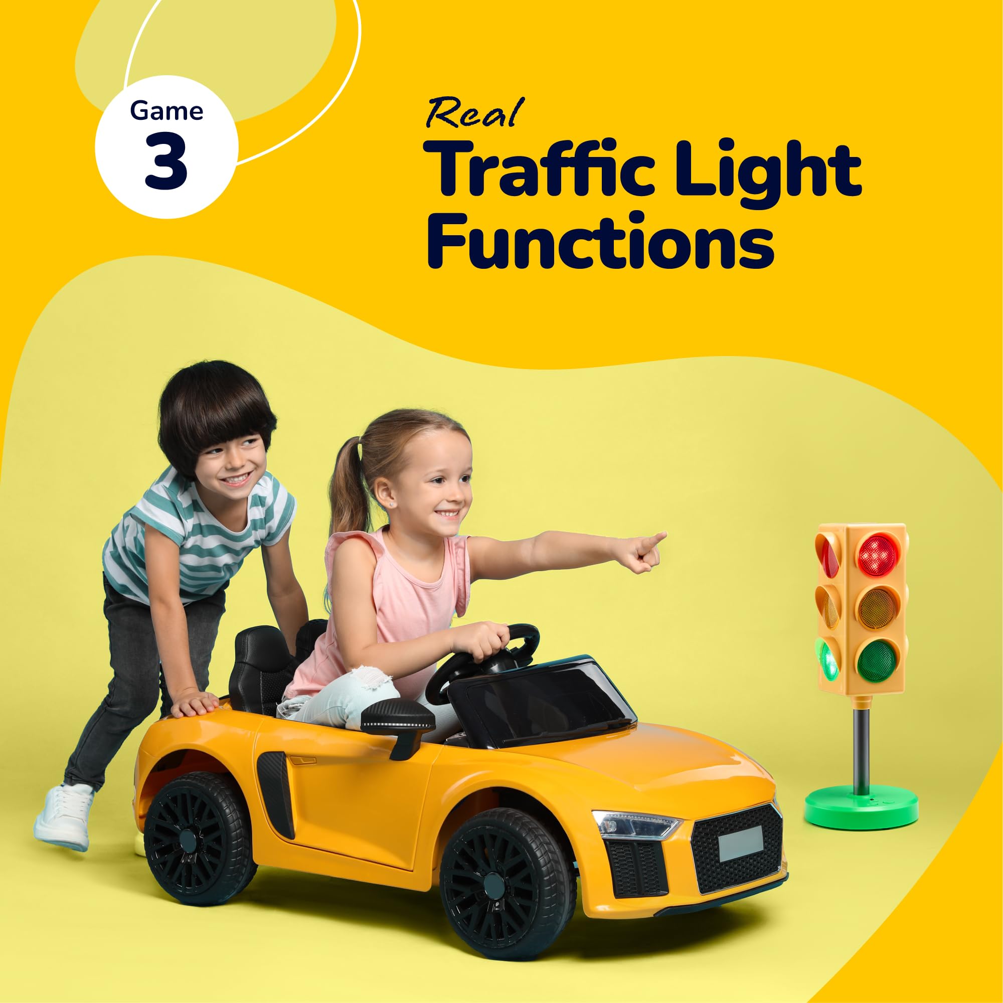Vibrant traffic light adds car-themed decor to kids' rooms and studies.
