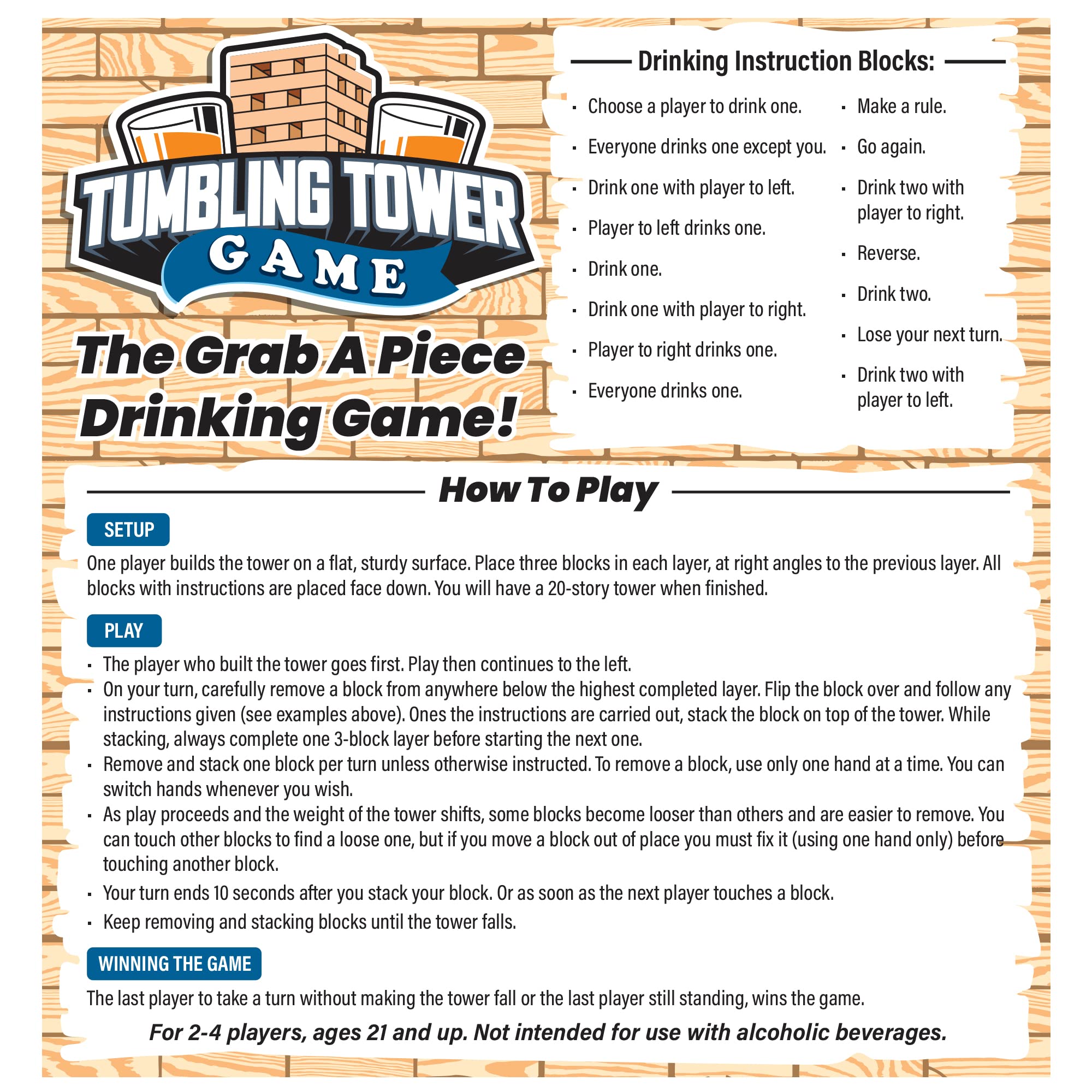 ArtCreativity tumbling tower in action during a lively game night.