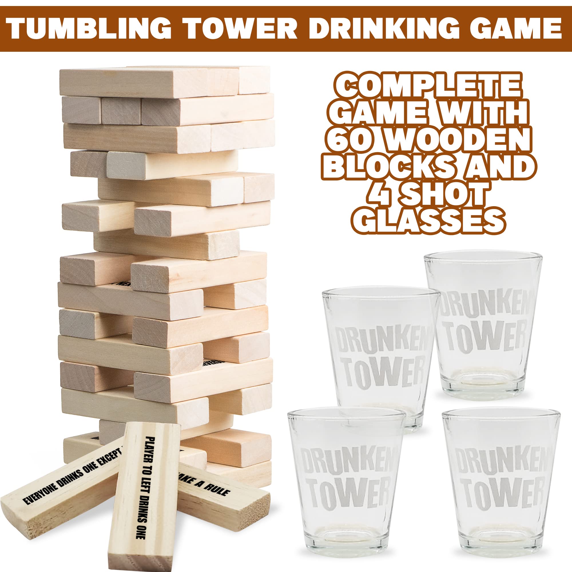 ArtCreativity Tumbling Tower shot glasses showcase premium glassware for drinks.