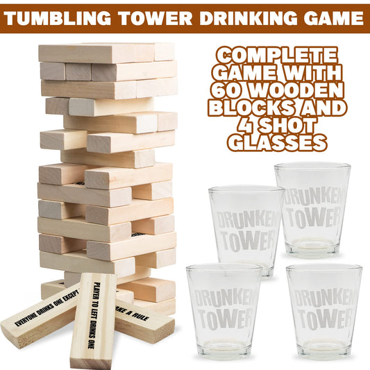 ArtCreativity Tumbling Tower shot glasses showcase premium glassware for drinks.