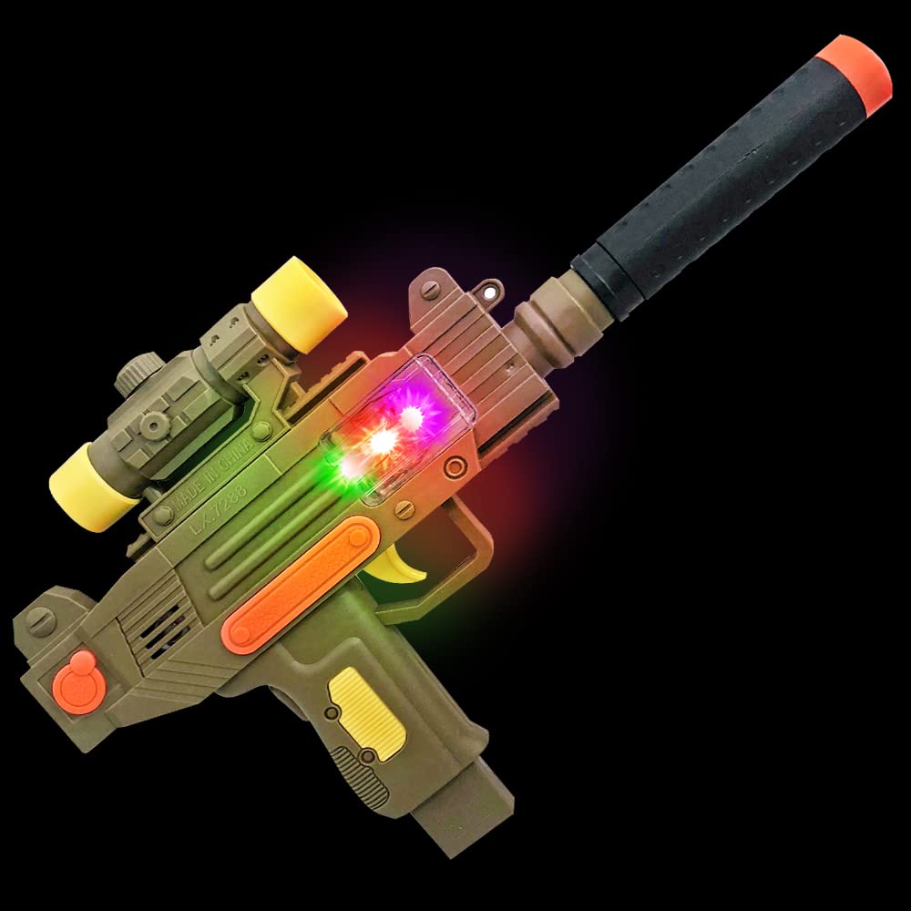 ArtCreativity Uzi-style toy gun in black and beige design for cosplay and pretend play
