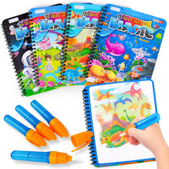 ArtCreativity 4-pack water coloring books cover—mess-free coloring for toddlers.