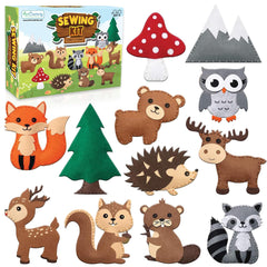 ArtCreativity woodland animal figures for imaginative sewing play and fine motor practice