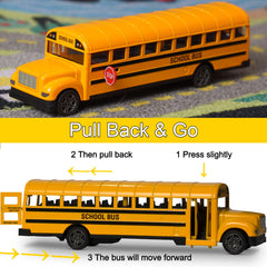 ArtCreativity yellow bus with opening doors for lifelike action.