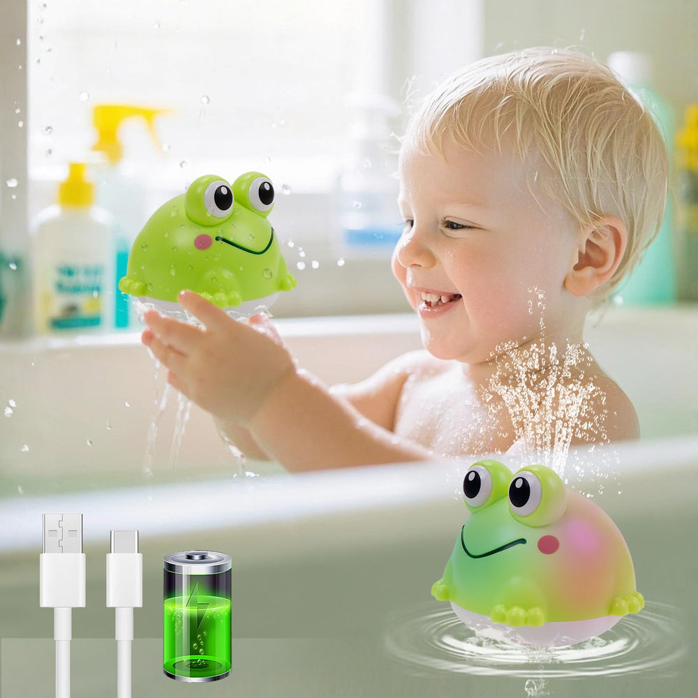 ArtCredit light-up frog bath toy pouring water for engaging bath play