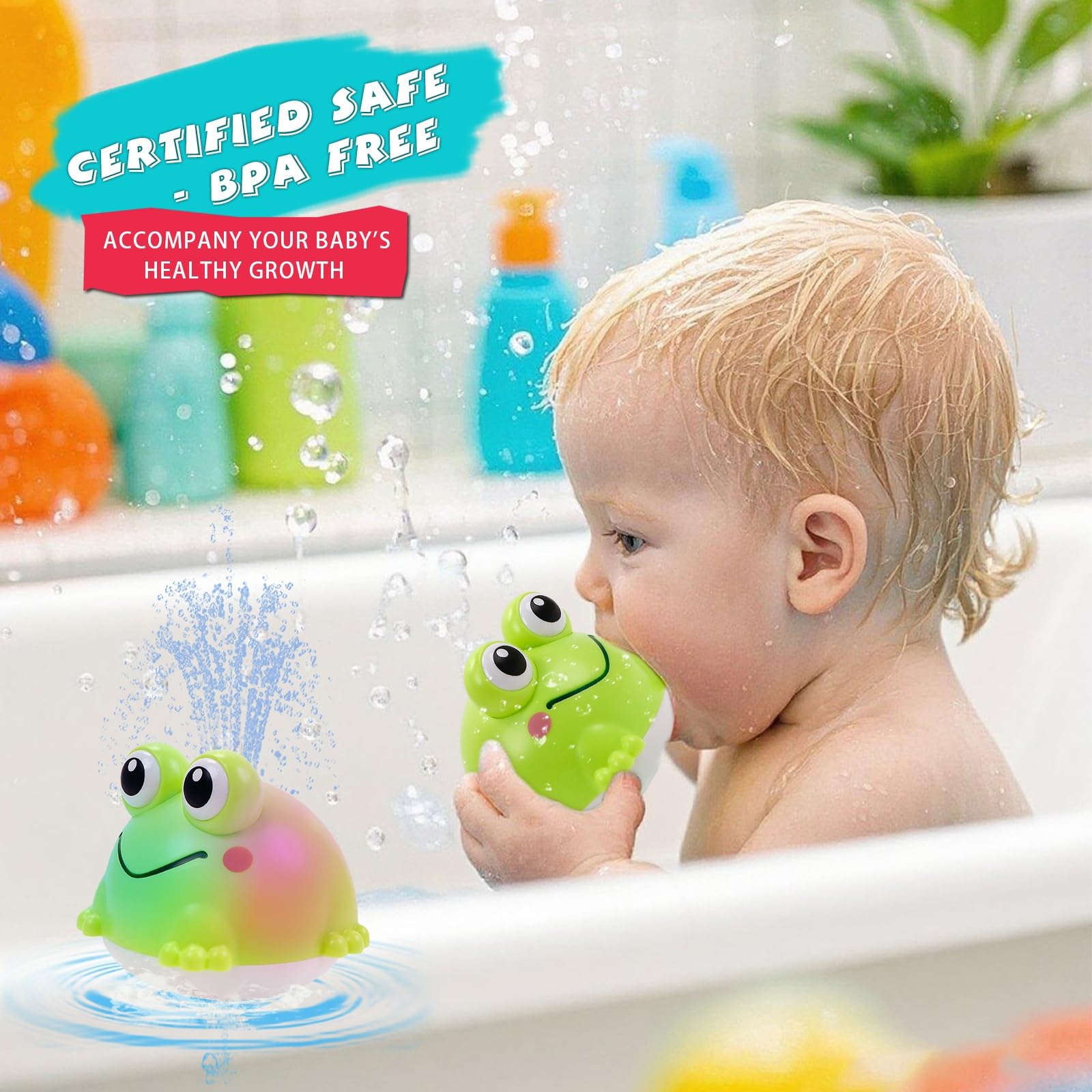 ArtCredit USB-rechargeable bath toy delivering glow and spray sessions