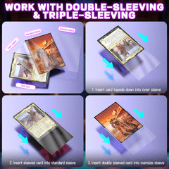 Artimana MTG Fallout Sunset sleeves compatible with inner and outer sleeves for extra protection.