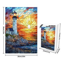 Artinhand coastal sunset stained-glass puzzle offers vibrant colors to brighten family puzzle time