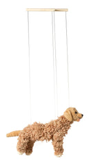Artisan Owl marionette featuring detachable strings for easy handling and storage.