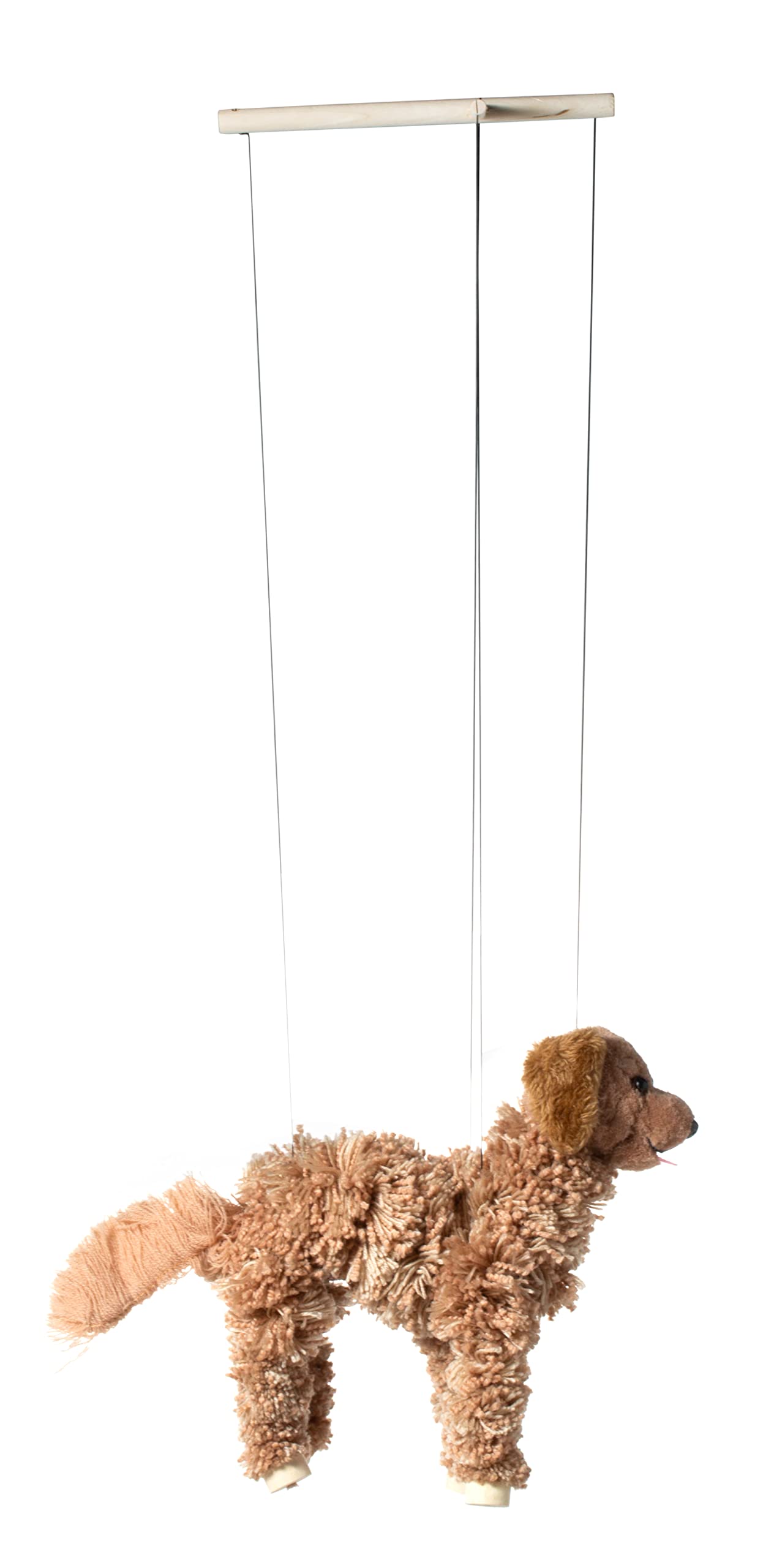 Artisan Owl Golden Retriever marionette showcasing high-quality craftsmanship.