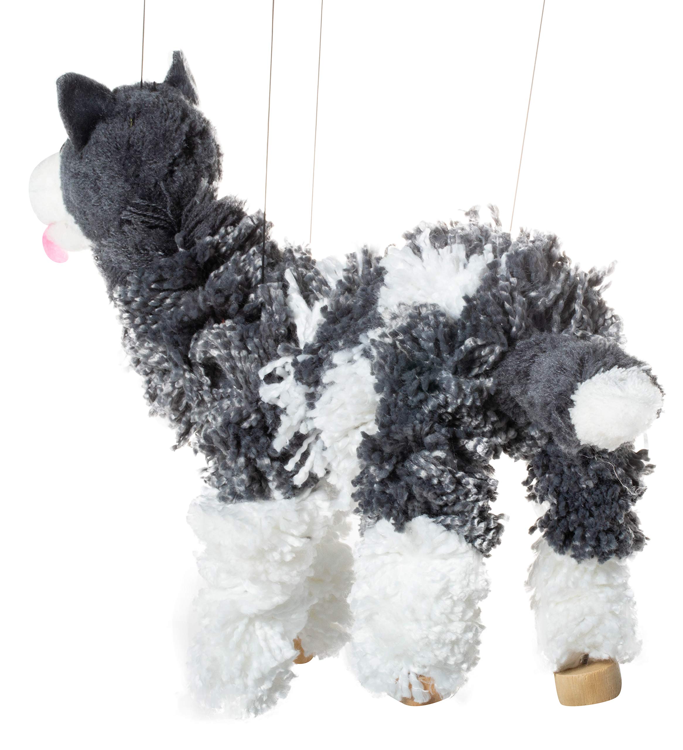 Artisan Owl soft yarn body with wooden feet for a balanced, lifelike look.